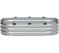 SucceBuy Bac à plantes surélevé en métal, 4 x 2 x 1 pied, bac à plantes galvanisé pour l'extérieur avec fond ouvert - idéal pour cultiver des légumes, des fleurs, des herbes et des succulentes, argent