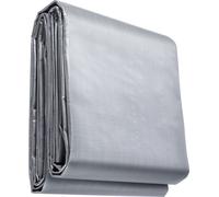 SucceBuy bâche imperméable 4,88 x 6,1 m, couverture en polyéthylène 10 mils, bâche d'extérieur polyvalente anti-UV et indéchirable avec œillets renforcés, argent/marron