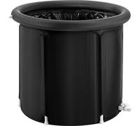 SucceBuy Baignoire à glace, bassin de plongée en eau froide thérapeutique de 90 cm pour les sportifs, baignoire gonflable portable pliable de 370 l avec couverture, tonneau à glace de récupération en