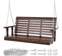 SucceBuy Balançoire de véranda en bois de 4,5 pieds, balançoire de banc de jardin de terrasse, capacité de charge améliorée de 880 livres, banc de balançoire robuste avec chaînes de suspension pour l'