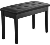 SucceBuy Banc de piano duo 29,5 pouces, hauteur réglable de 20,3 à 23,4 pouces, coussin rembourré, tabouret en bois avec espace de rangement pour la musique, la coiffeuse, la chambre à coucher