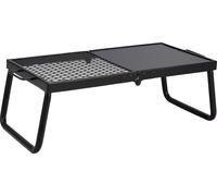 SucceBuy Barbecue de feu de camp pliable, grille robuste en acier grillagé de 57 cm, barbecue de camping portable au-dessus du foyer, réchaud de feu de camp avec pieds et sac de transport pour cuisine