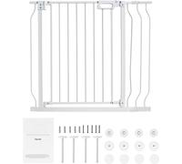 SucceBuy Barrière pour bébés, 29,5 à 37 pouces de large, 30 pouces de haut, barrière pour chiens dans les escaliers, les portes et la maison, Easy Step Walk Thru, barrière pour enfants à fermeture aut