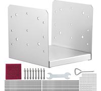 SucceBuy Base de poteau 203,2 x 203,2 mm, 4 supports d'ancrage réglables en acier inoxydable, support de pavillon de pont
