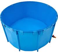 SucceBuy Bassin à poissons rond en toile, aquarium hors sol, 818 gal, bassin pour koi (bleu)