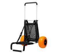 SucceBuy Beach Dolly avec grandes roues pour sable, chariot pliant de 165 lb avec pont de chargement, roue solide, chariot à hauteur réglable pour la plage 165LBS