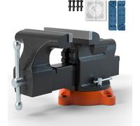 SucceBuy Bench Vise, largeur de mâchoire de 6 pouces ouverture de mâchoire de 5,9 pouces, 360 degrés de verrouillage de pivotement de base étau polyvalent avec enclume - Heavy Duty Duktil-Eisen-Werkba