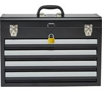 SucceBuy Boîte à outils en métal - 52,1 cm, portable, avec 4 tiroirs, intérieur EVA, glissière à roulement à billes, verrouillage, revêtement par poudre, organisateur d'outils multifonctionnel