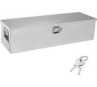 SucceBuy Boîte à outils robuste en aluminium pour le plateau de chargement, 99,1 x 33 x 25,4 cm, plaque en losange, avec poignée latérale et clés de serrure, pour pick-up, plateau de chargement, campi