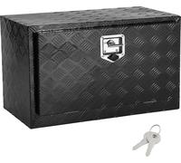 SucceBuy Boîte à outils sous le plancher du camion, 91,4 x 35,6 x 40,6 cm, boîte à outils robuste en aluminium avec plaque en diamant, serrure et clé, rangement étanche avec verrouillage par poignée e