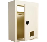 SucceBuy Boîte aux lettres à travers le mur, boîte aux lettres robuste en acier avec serrure à combinaison 2,8-7,9" 13", 12,5x6,3x16,9", beige - Rangement de courrier sécurisé