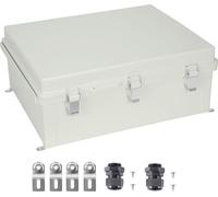 SucceBuy Boîte de jonction électrique pour l'extérieur, 13,78 x 9,84 x 5,90, boîtier en plastique ABS avec couvercle à charnière, verrou en acier inoxydable, IP67 étanche à l'eau et à la poussière pou