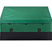 SucceBuy Boîte de rangement extérieure 230 gallons, bâche PE étanche avec cadre galvanisé, protection tout temps pour camping, jardin, bord de piscine, cour, marron et bleu
