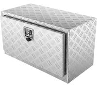 SucceBuy Boîte sous le plancher du camion, 76,2 x 35,6 x 40,6 cm, rangement d'outils robuste en aluminium, boîte de remorque étanche avec serrure, verrouillage par poignée en T pour camion, camionnett