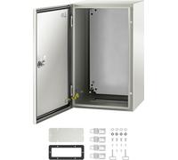 SucceBuy Boîtier en acier NEMA, 20 x 12 x 10 pouces NEMA 4X Boîtier de commande en acier, IP66 étanche à l'eau et à la poussière, boîtier de raccordement électrique pour l'extérieur/intérieur avec pla