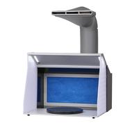 SucceBuy Cabine de pulvérisation d'aérographe Portable Hobby Kit de cabine de pulvérisation de peinture d'aérographe avec 4 ventilateurs d'extraction doubles puissants à lumière LED