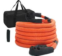 SucceBuy Câble cinétique de montagne 1" x 20 ft, 38.000 lbs, sangle de remorquage avec 30% d'élasticité, câble énergétique haute performance pour jeep, camion, SUV, ATV, UTV et tracteur, idéal pour le