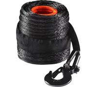 SucceBuy Câble de treuil synthétique, 3/8 pouces x 85 pieds, capacité de charge de 26 500 lbs, câble de treuil avec gaine de protection, crochet forgé et sangle de traction, universellement adapté aux