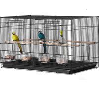 SucceBuy Cage à oiseaux, 18 pouces, petite et stable avec paroi de séparation, pour perroquets et perruches, noire - spacieuse et polyvalente