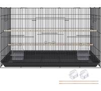SucceBuy Cage pour oiseaux de 30 pouces, grande cage métallique pour perruches, nymphéas, petits perroquets, inséparables, perruches et canaris, cage pour animaux domestiques avec support à roulettes