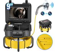 SucceBuy caméra de canalisation, 165 ft/50 m de long, caméra d'inspection de canalisation auto-nivelante avec écran 9 pouces 1080P HD, zoom 36x, caméra de plomberie étanche IP68 avec 12 lumières LED