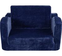 SucceBuy Canapé 2 en 1 pour jeunes enfants, canapé-lit convertible et chaise longue, chaise pour enfants, meuble de salle de jeux pour garçons et filles, bleu