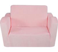 SucceBuy Canapé pour enfants, 2 en 1 chaises confortables pour jeunes enfants, canapé-lit dépliable, convertible en chaise longue, meuble de salle de jeux pour enfants, rose, pour filles et garçons