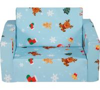 SucceBuy Canapé pour enfants, chaises confortables 2 en 1 pour les tout-petits, canapé-lit dépliable, canapé convertible en chaise longue, meuble de salle de jeux pour enfants, bleu ciel, pour filles
