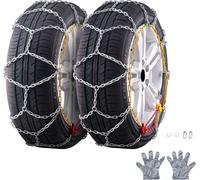 SucceBuy Chaînes à neige, Chaînes de traction d'urgence en acier allié au manganèse pour voitures, SUV, camions, pickups, argent, 2 STK, chaînes à câble durables pour la conduite hivernale, sécurité s