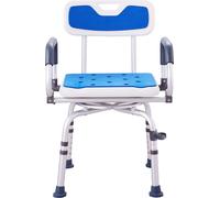 SucceBuy Chaise de douche pivotante à 360°, siège réglable avec bras pivotants pour baignoires et douches, chaise de bain antidérapante pour personnes âgées, handicapées, blessées, capacité de charge