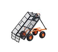 SucceBuy Chariot Benne Basculante Capacité 399kg Poignée Convertible 2 en 1 Pour Pelouse
