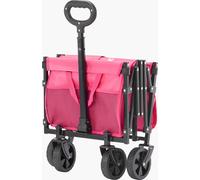 SucceBuy Chariot de jardin pliable d'extérieur, 120 l, 225 livres, solide chariot à main rose
