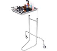 SucceBuy Chariot de laboratoire en acier inoxydable, chariot polyvalent avec étagère individuelle, chariot médical mobile avec 2 roues silencieuses, chariot roulant pour laboratoire, clinique, hôpital