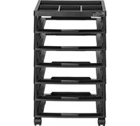 SucceBuy Chariot de scrapbooking à 6 étages, grande capacité avec dessus organiseur, noir