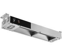 SucceBuy Chauffe-frites électrique 750 W, lampe chauffante commerciale en acier inoxydable, chauffe-plats au-dessus de la tête 104-122 °F pour buffets de frites, restaurants de cuisine, argent