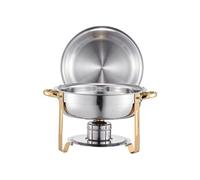 SucceBuy Chauffe-Plat 4,6L Avec 4 Bacs Pleine Grandeur Couvercle et Pince 4 Pièces