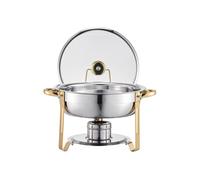 SucceBuy Chauffe-Plat 4,6L Rond Pour Buffet Libre-Service Hôtel Traiteur 4 Pièces