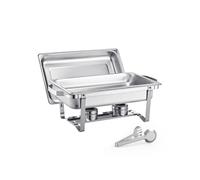 SucceBuy Chauffe-Plat Rectangulaire 7,5L Avec 2 Bacs Pleine Taille en Acier Inoxydable