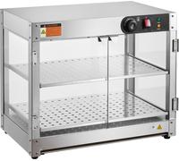 SucceBuy Chauffe-plats commercial ? 2 ?tages, 800 W avec lumi?re pour une meilleure pr?sentation des aliments. R?glage de la temp?rature de 30 ¡ãC ? 85 ¡ãC. Grande capacit ? de 58 l pour hamburgers, p