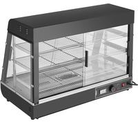 SucceBuy Chauffe-plats commercial à 3 niveaux, 1500 W Chauffe-plats avec lumière, plateau réglable et indicateur de température, 30 ℃ - 85 ℃ Chauffage à la vapeur, 130 l