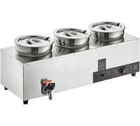 SucceBuy Chauffe-soupe électrique de, 3 x 6,55 QT, 1200 W, température réglable, protection contre les brûlures à sec