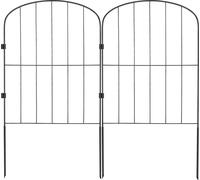 SucceBuy-Clôture de jardin, 61 x 3,3 m, barrière pour animaux, clôture métallique pour chiens avec 5,1 cm d'espace entre les pics, clôture décorative pour cour et terrasse, pack de 10