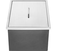 SucceBuy Coffre à glace Drop-in, 22" L x 17" L x 12" H, acier inoxydable, refroidisseur commercial de 40 qt avec couvercle, tuyau de vidange et bouchon, pour la cuisine en plein air