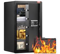 SucceBuy coffre-fort à porte unique de 4,0 pieds cubes avec mot de passe de verrouillage t coffre-fort à empreintes digitales avec sac ignifuge porte-clés et lumière LED 2-wayAccess 7.2CU.FT