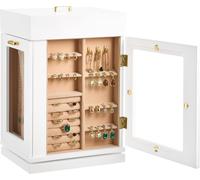 SucceBuy Coffret à bijoux Organiseur avec crochets pivotants pour colliers et 4 compartiments