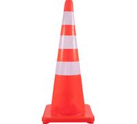 SucceBuy Cônes de sécurité, 6 x 36 pouces cônes de circulation, PVC orange, cols réfléchissants, base lestée, pour le contrôle de la circulation, le stationnement, l'école