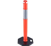 SucceBuy Cônes de signalisation, pack de 2 barrières de sécurité avec base en caoutchouc de 16,93 x 16,93 pouces, pour le contrôle du trafic, les parkings, les chantiers et les zones d'avertissement