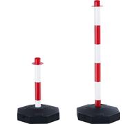 SucceBuy Cônes de signalisation réglables, pack de 6, Barrière de sécurité routière avec socle remplissable et chaîne de 2 m, pour le contrôle du trafic, les parkings, les zones d'avertissement sur le