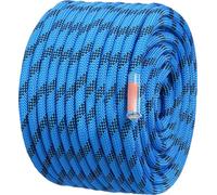 SucceBuy Corde à grimper statique 12,7 mm - 60,9 m (200 pieds), tension 30 kN, corde en fibre bleue avec mousqueton en acier pour l'escalade en plein air, la descente en rappel, l'évacuation et le sau