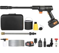 SucceBuy Cordless Pressure Washer, 652-PSI 1.0 GPM Portable Power Cleaner, Handheld High-Pressure Car Washer Gun avec batterie 4.0Ah & chargeur, 6-in-1 Nozzle, pour Home & Floor Cleaning